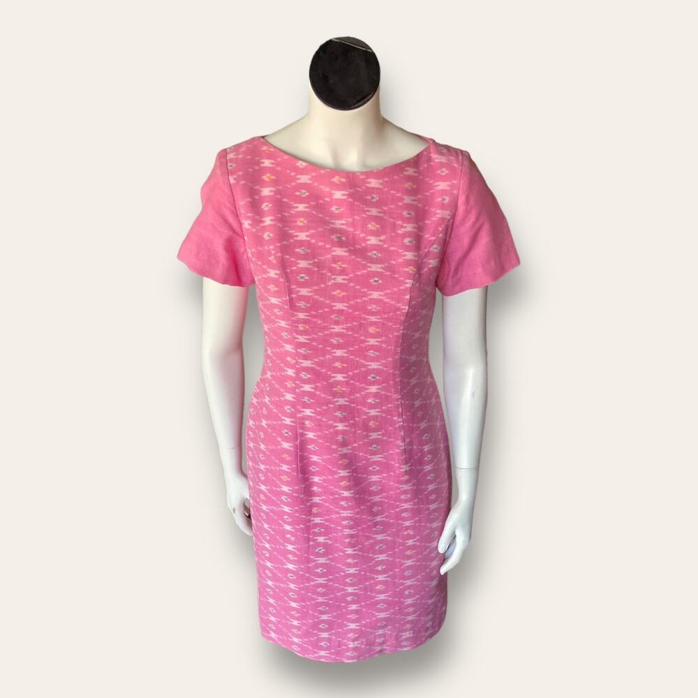 homemade light wool shift dress with princess seams size 4